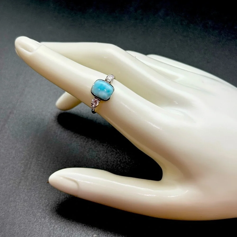 NEW Blue Larimar Elegant stone set in sterling silver